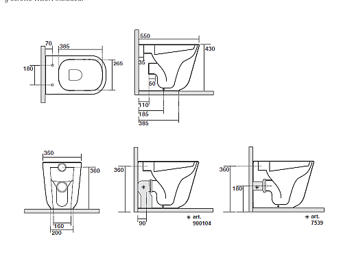 Унитаз приставной Kerasan Tribeca 511801 безободковый