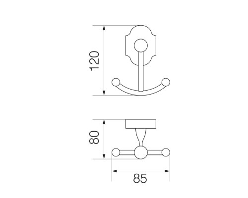 Крючок двойной Veragio Stanford бронза