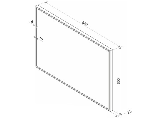 Зеркало Sintesi Armadio 80 SIN-SPEC-ARMADIO-CROMO-80 с подсветкой Хром матовый с сенсорным выключателем