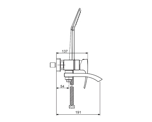 Смеситель для ванны Gappo G07-6 G3207-6 Черный матовый
