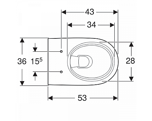 Унитаз подвесной Geberit Renova безободковый 5/6 л 36 см