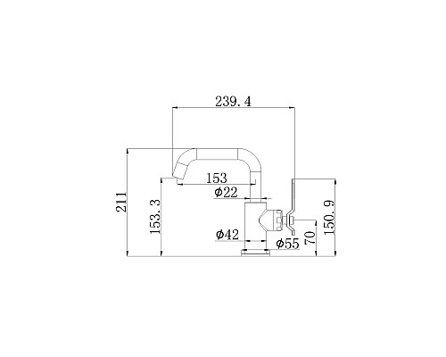 Смеситель на раковину матовый хром Bronze de Luxe 1760'SLoft 1178CC