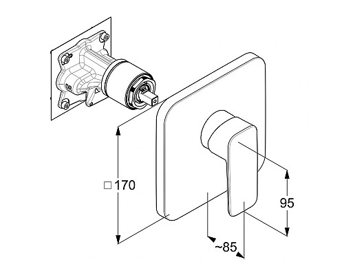 Встраиваемый смеситель для душа Kludi Pure&Style 406550575