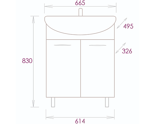 Тумба под раковину Onika Стелла 65 Белая