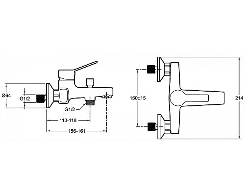 Смеситель для ванны Jacob Delafon EO E24160RU-CP Хром
