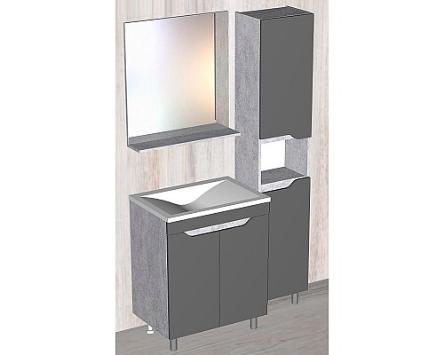 Тумба под раковину Stella Polar Абигель 80 SP-00001080 Серая Цемент