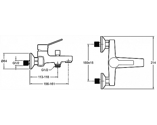 Смеситель для ванны Jacob Delafon EO E24160RU-CP Хром