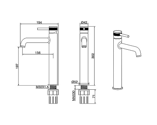 Смеситель для раковины Allen Brau Priority 5.31002-BN Никель брашированный