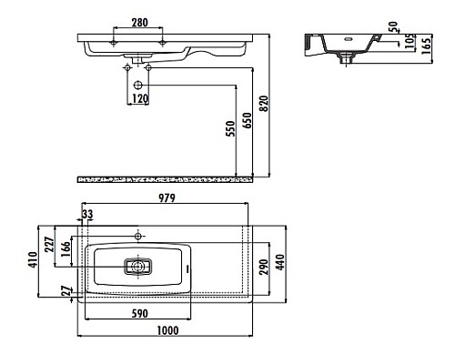 Раковина Creavit Memory 100 L MY100-00CB00E-0000 Белая
