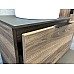 Тумба с раковиной Comforty Штутгарт 60 00-00001698 подвесная Дуб темно-коричневый Черная столешница