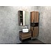 Тумба с раковиной Comforty Штутгарт 60 00-00001698 подвесная Дуб темно-коричневый Черная столешница