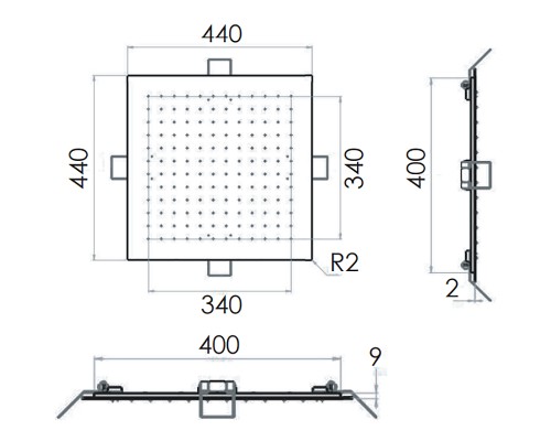 Верхний душ Remer 357EFS44 Хром