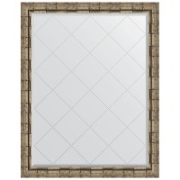 Зеркало Evoform Exclusive-G 118х93 BY 4351 с гравировкой в багетной раме - Серебряный бамбук 73 мм