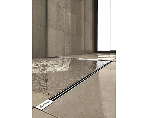 Душевой лоток BERGES SUPER Slim 400 матовый хром боковой