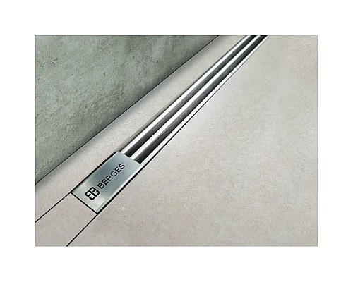 Душевой лоток BERGES SUPER Slim 400 матовый хром боковой