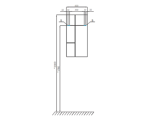 Подвесной шкаф Aquaton Мишель 43 1A243903MIX30 Дуб фьорд Дуб рустикальный