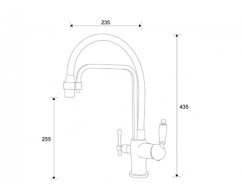 Смеситель для кухни под фильтр ZORG ZR 342-6 YF BLACK