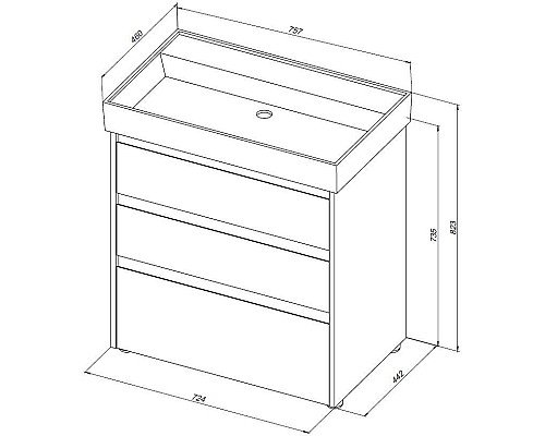 Тумба под раковину Aquanet Nova Lite 75 302474 Дуб рустикальный
