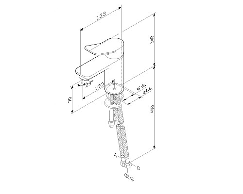 Смеситель для раковины AM.PM X-Joy F85A02122 черный