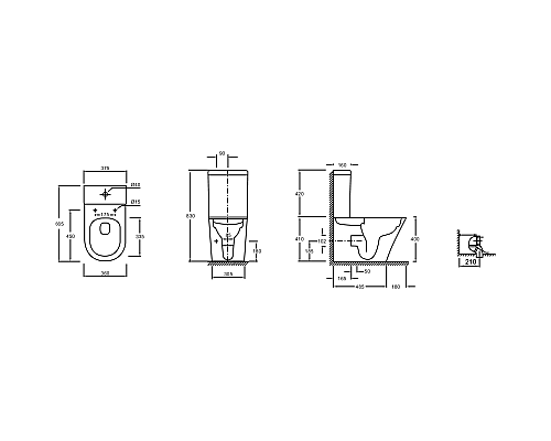 Унитаз Jacob Delafon Rodin+ UJAB102-00 без бачка и сиденья