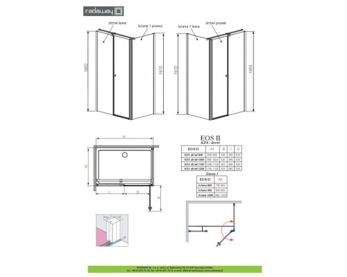 Душевая дверь EOS II KDS 100/R
