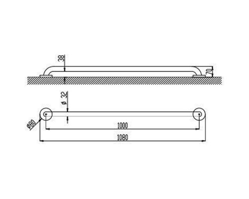 Поручень Nofer 15054.100.S Матовая нержавеющая сталь