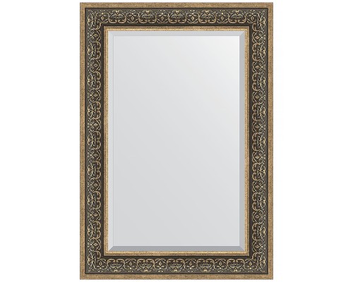 Зеркало Evoform Exclusive 99х69 BY 3449 с фацетом в багетной раме - Вензель серебряный 101 мм