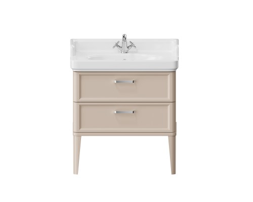 Тумба Kerama Marazzi POMPEI напольная с 2 ящиками 80, камео бежевый глянцевый