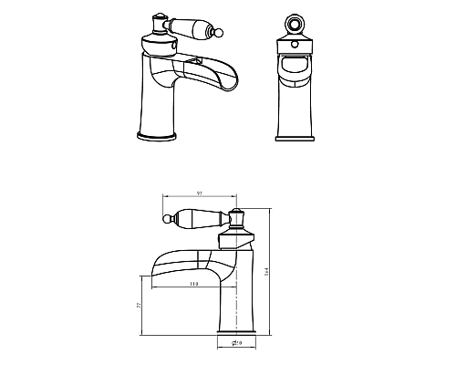 Смеситель для раковины Boheme Vogue 201-SW Бронза