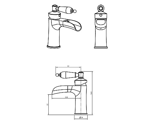 Смеситель для раковины Boheme Vogue 201-SW Бронза