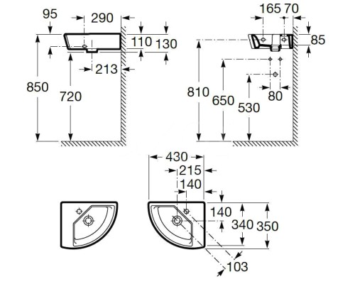 Раковина Roca Hall 43х35 327622000