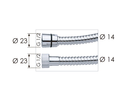 Душевой шланг Remer 332CN200 Хром Белый глянец