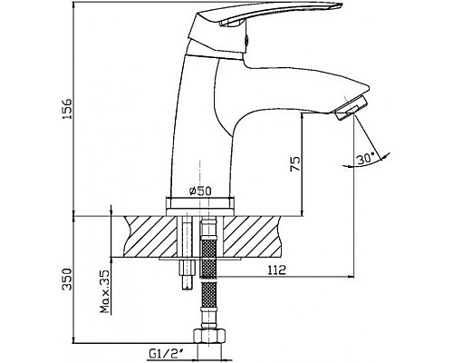 Смеситель для раковины Orange Alfi M18-021cr Хром