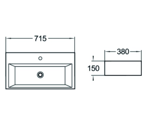 Раковина керамическая накладная SantiLine SL-1007