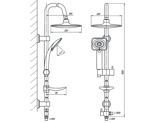 Душевая система Сантаком StOmega 1701 Хром
