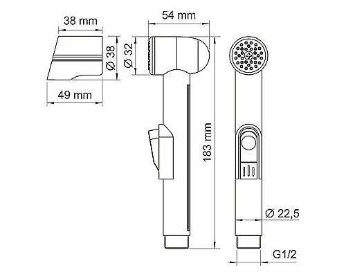 Гигиенический душ WasserKRAFT Mindel A157 Белый матовый