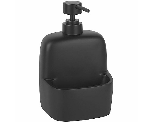 Дозатор для жидкого мыла WasserKRAFT K-8499BLACK с емкостью для губки Черный матовый