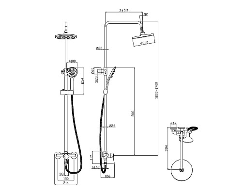 Душевая система Olive's Evora 33291EV Хром
