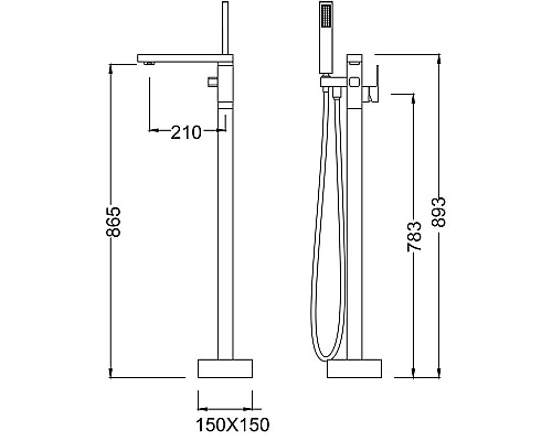 Смеситель напольный для ванны с душем Timo Selene 2200/00Y-CR хром