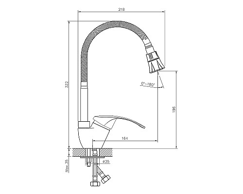 Смеситель для кухни Decoroom DR71022 Хром