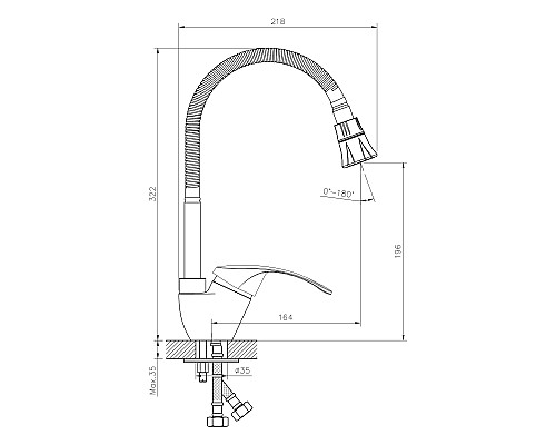 Смеситель для кухни Decoroom DR71022 Хром