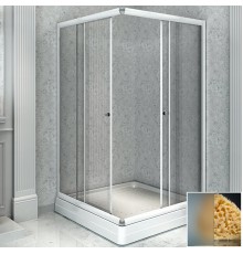 Душевой уголок Radomir 100x110 R с поддоном профиль Белый стекло матовое