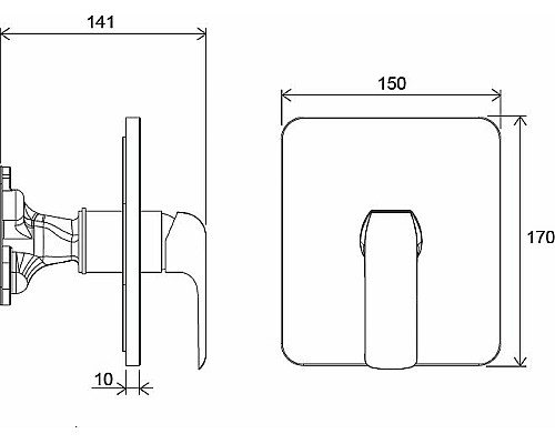 Смеситель для душа Ravak Flat FL 066.00 X070124 Хром