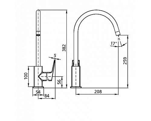Смеситель для кухонной мойки Milardo Atlantic ATLSB00M05