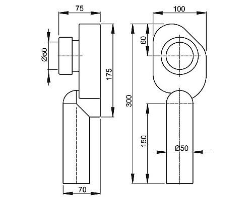 Сифон для писсуара AlcaPlast A45C вертикальный
