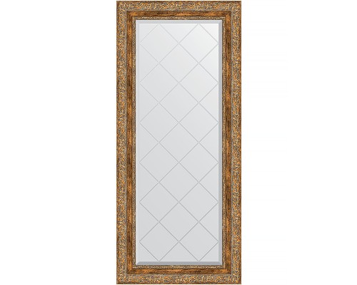 Зеркало Evoform Exclusive-G 125х55 BY 4058 с гравировкой в багетной раме - Виньетка античная бронза 85 мм