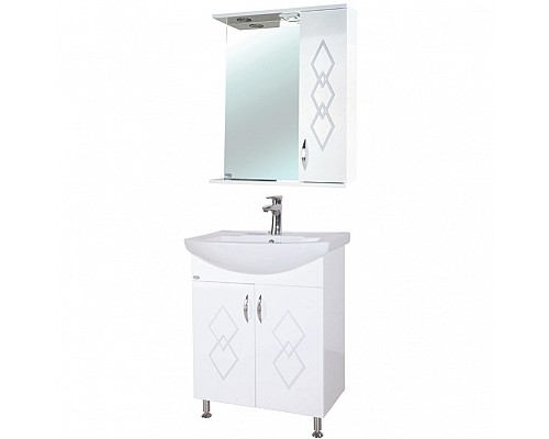 Зеркало со шкафом Bellezza Элеганс 55 R 4618608521016 с подсветкой Белое