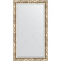 Зеркало Evoform Exclusive-G 128х73 BY 4220 с гравировкой в багетной раме - Прованс с плетением 70 мм