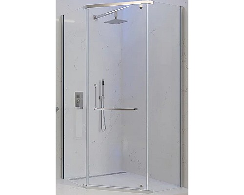 Душевой уголок Veconi Rovigo RV-36 100x100 RV36-100-01-C5 профиль Хром стекло прозрачное