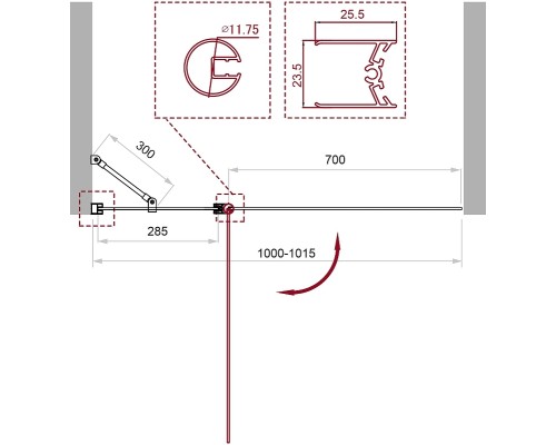 Шторка на ванну BelBagno UNO-V-11-100/150-C-Cr профиль Хром стекло прозрачное